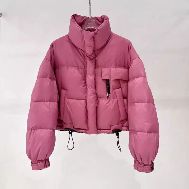 Cotton Padded women's Short Style 2025 New Korean Version Stand Up Collar, Simple and Thick, Small  Stylish Bread Jacket, Popula