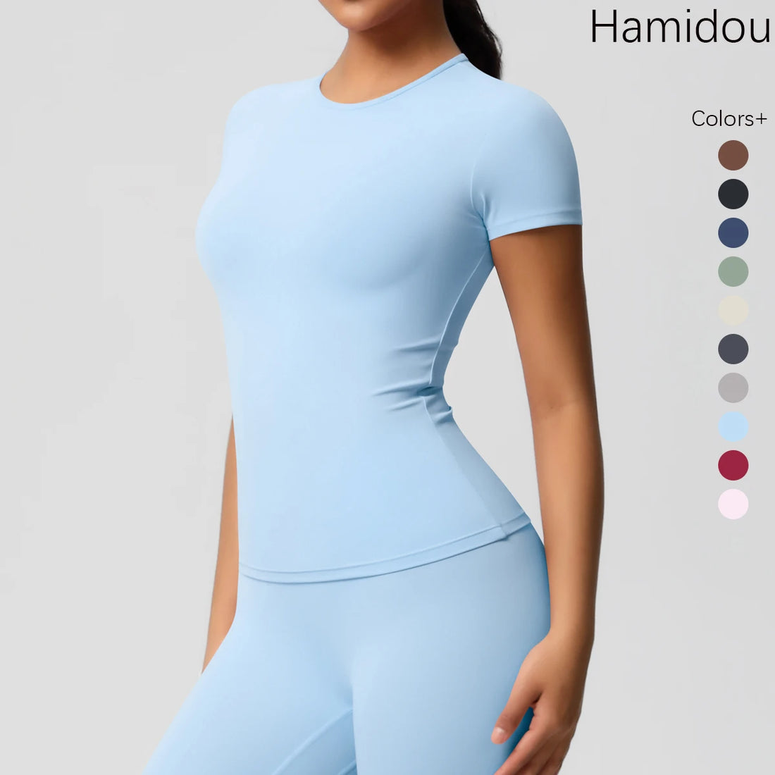 Workout Dry Fit Breathable High Elastic Sports Top Gym Fitness Wear T-shirt Women Casual Outdoor Top - ATFH