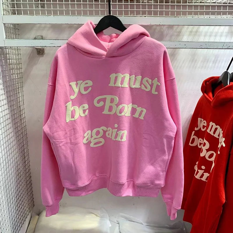 23FW Classic Foam Logo Ye Must Be Born Again Hoodie Men Women Best Quality Oversize Kanye West CPFM.XYZ Sweatshirts Multicolor - ATFH