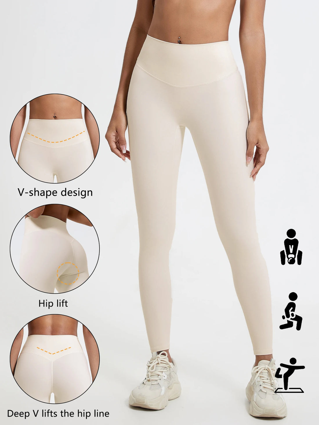 Hearuisavy Summer Super Soft Fabrics High Waist Leggings Gym Yoga Pants Running Workout Tights Push Up Sports Leggings Women - ATFH