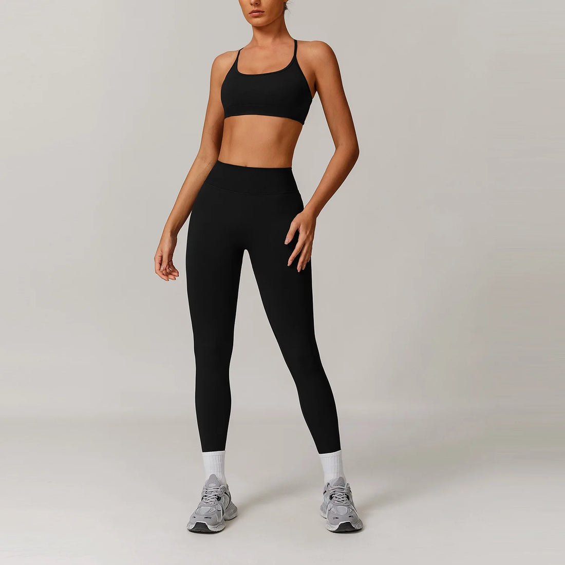 Yoga Set 2/3PCS Gym Clothes Sportswear Yoga Suits For Women Long Sleeve Crop Top Fitness Set Tracksuits Sports Bra Gym Leggings - ATFH