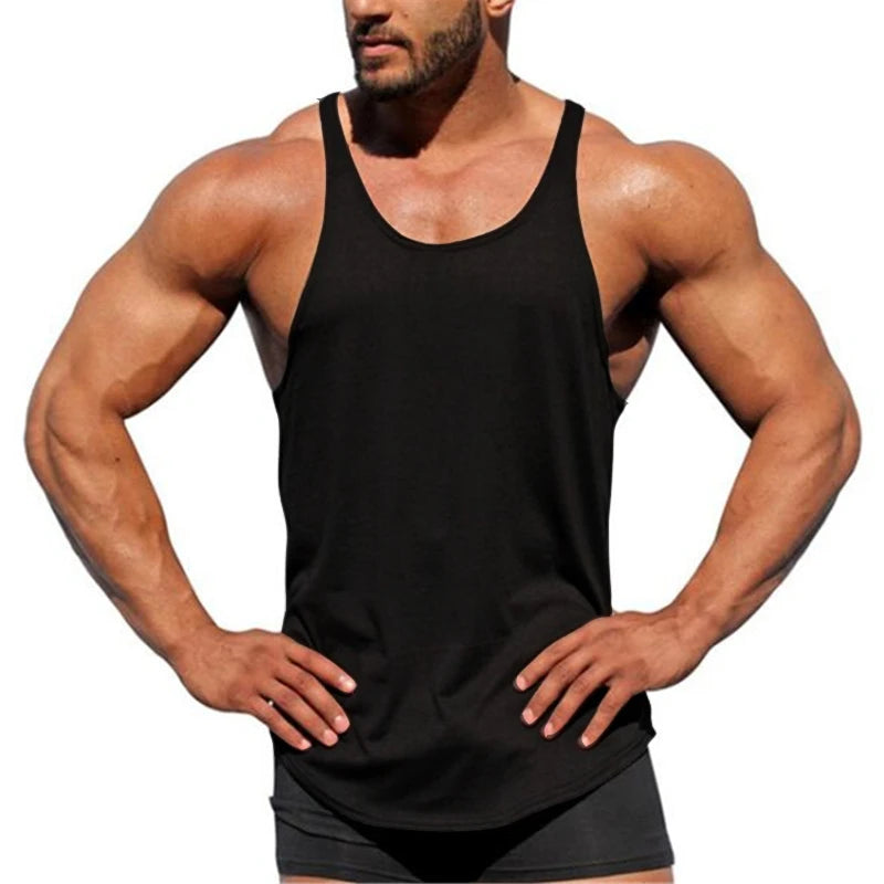 Men Sexy Loose Stringer Singlet Summer sleeveless Cotton Sport Casual Workout Tank Top Fitness Training breathable Bodybuilding