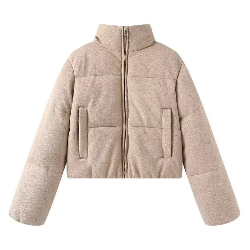 Stand-up Collar Warm CClothes, Comfortable and Thin in Autumn and Winter, Classic Bread Clothes, Cold-proof and Casual Versatile ATFH