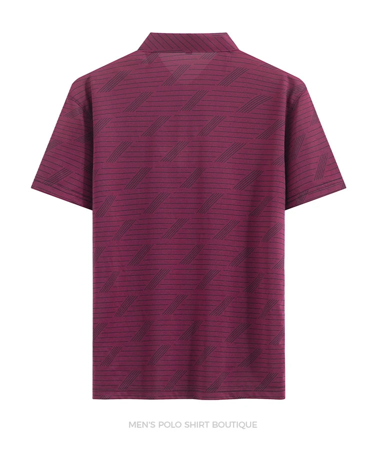 Summer men's short-sleeve business striped pocket collar POLO shirt summer wear