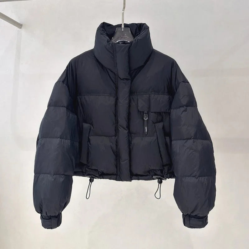 Cotton Padded women's Short Style 2025 New Korean Version Stand Up Collar, Simple and Thick, Small  Stylish Bread Jacket, Popula