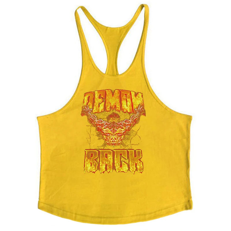 Anime Baki Hanma Print Stringer Tank Top for Men Y-Back Vest Muscle Training Undershirt Athletic Tops Gym Workout Bodybuilding