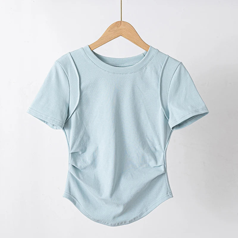 Women's T-shirts Sport Top Womans Clothing Sports Shirt Woman Women's Dry Fit T-shirt Gym Woman Clothes Fitness Compression Yoga - ATFH