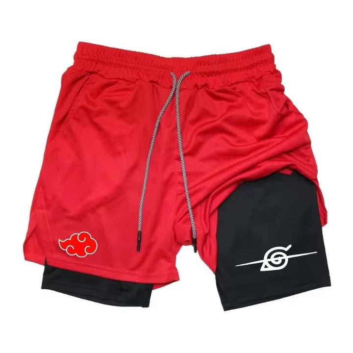 Ghost 2026 Annihilation Blade Anime Men's Double Layer Quick-Dry Running Shorts Multi-Performance Training Shorts Printed Snow