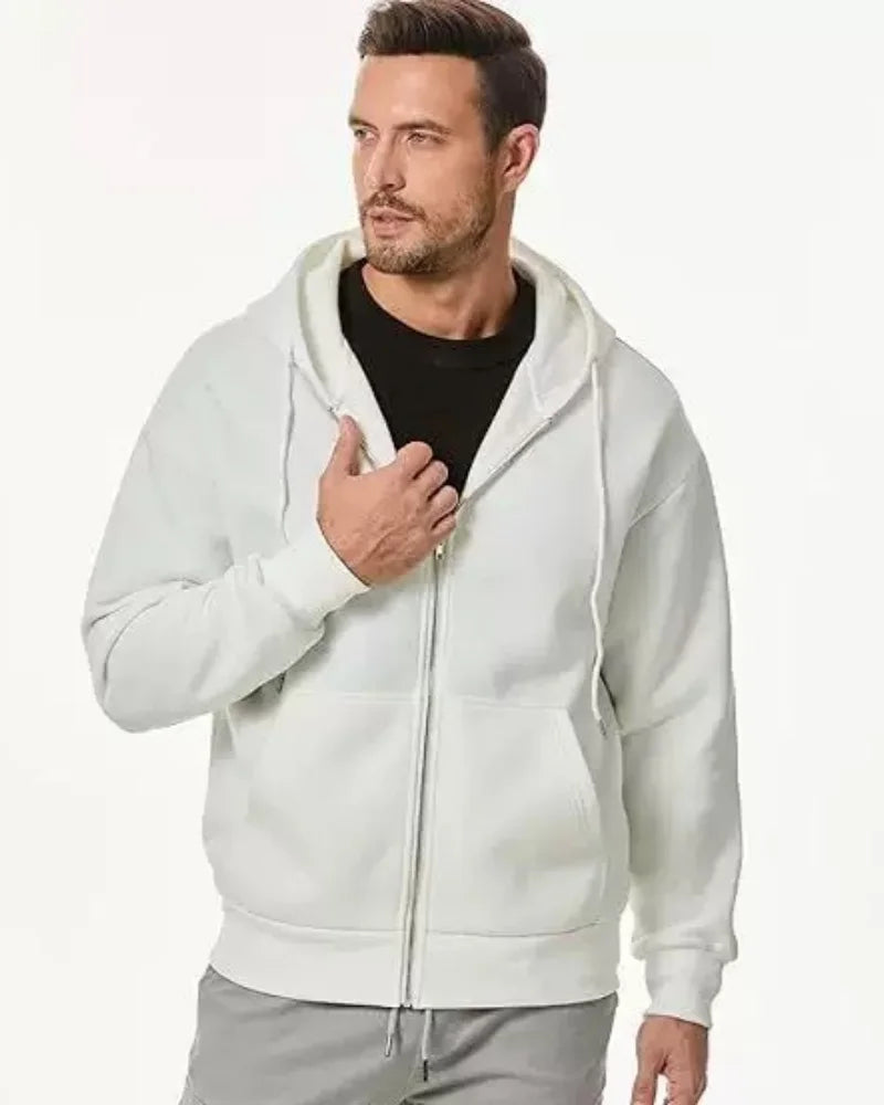 Zipper Hoodies Autumn Winter Men's New Long Sleeve Hooded Sweatshirt Fashion Casual Male Outfit Sportwear Loose Fit Clothes - ATFH