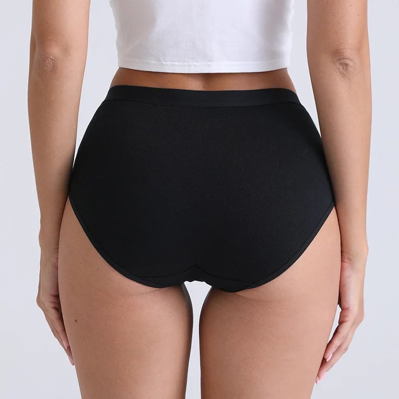 3pcs Cotton Women Panties Lady Plus Size Underwear Large Size High Waist Briefs Breathable Solid Color Female Lingerie