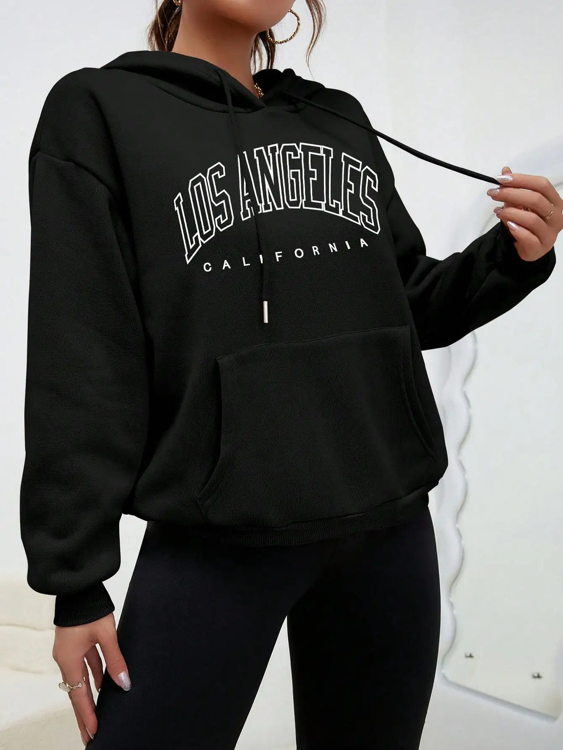 Los Angeles Art Letter Design Women Hoodies American Style Casual Hoody Autumn Hip Hop Female Hoodie Casual Fleece Clothing - ATFH
