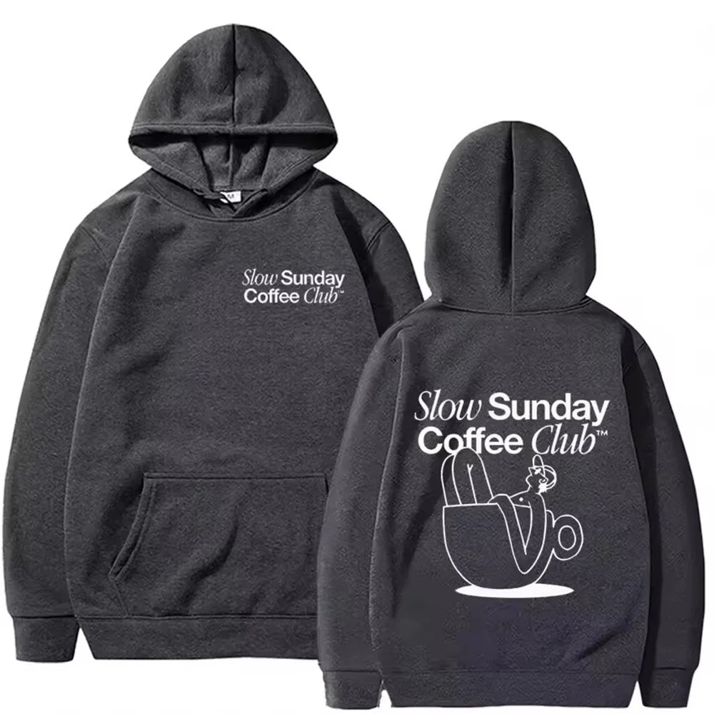 2025 New Sunday Coffee Club Hoodie Funny Men's Hoodie Harajuku Unisex Street Wear Fleece Pullover Sweatshirt - ATFH