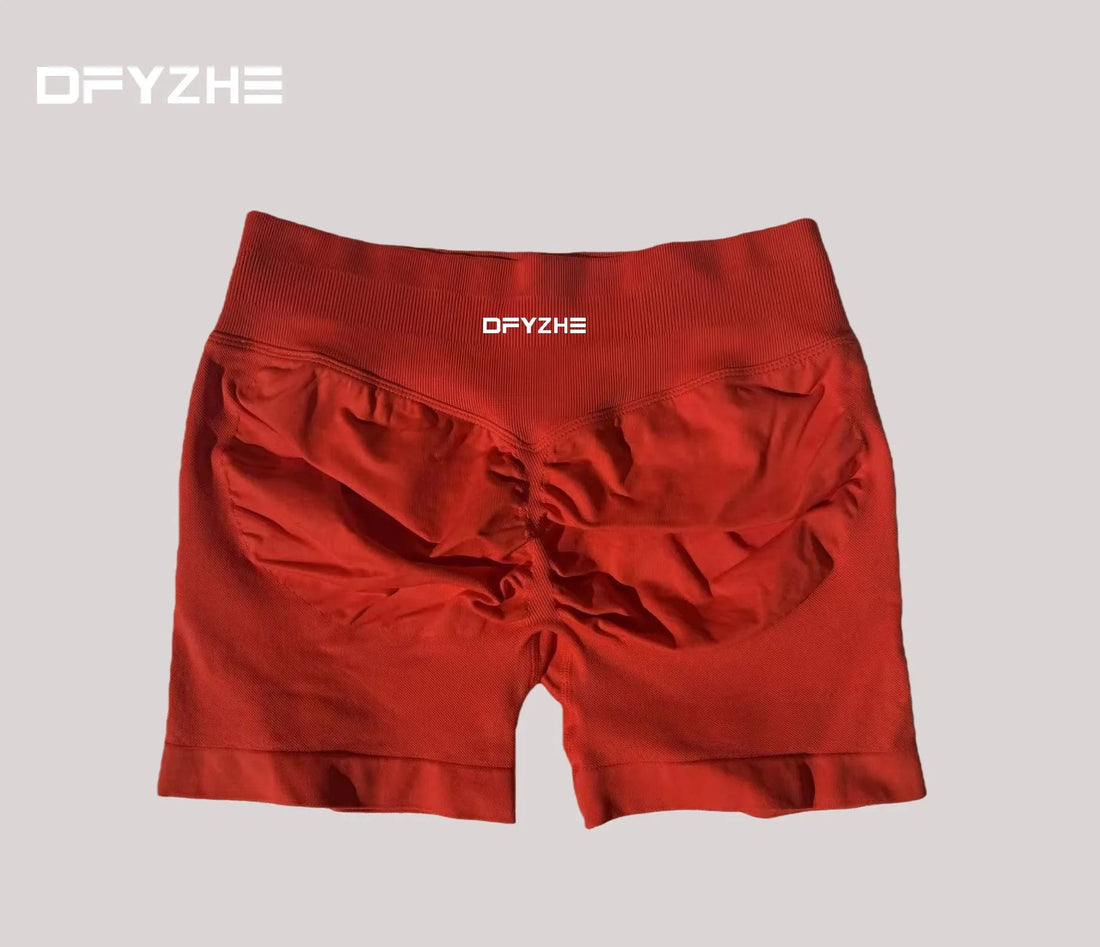 DFYZHE Women's Impact Shorts 4.5" – Seamless High Waist Ribbed Workout Shorts for Yoga Cycling & Fitness Tahsi Fashion House