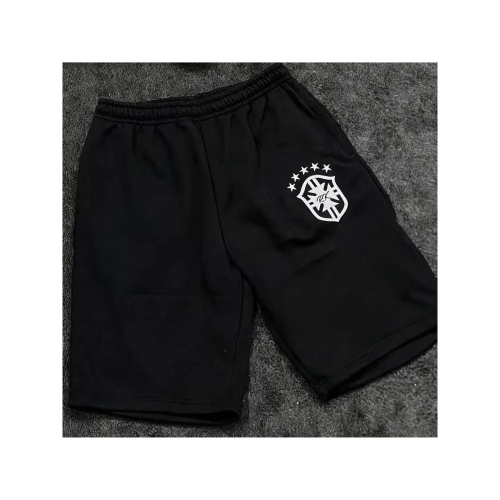 Letter Printed Unisex Five Quarter Pants, Football Printed Summer New Casual Fitness Shorts Unisex