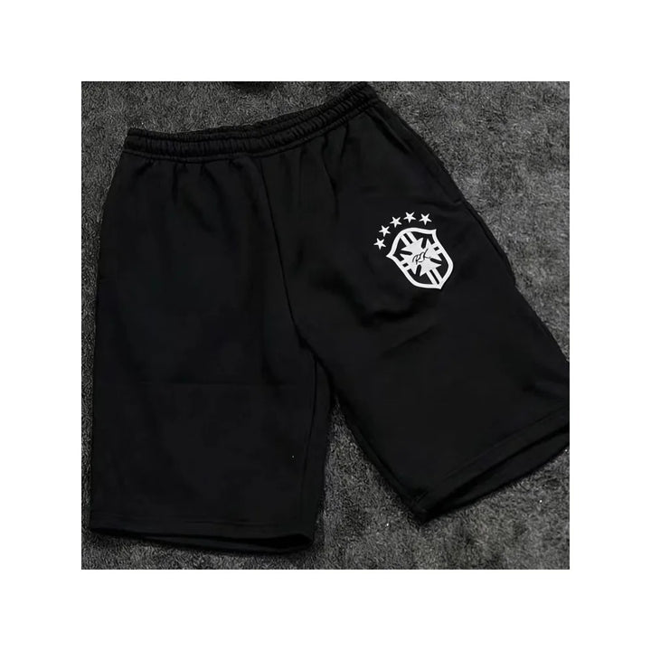 Letter Printed Unisex Five Quarter Pants, Football Printed Summer New Casual Fitness Shorts Unisex