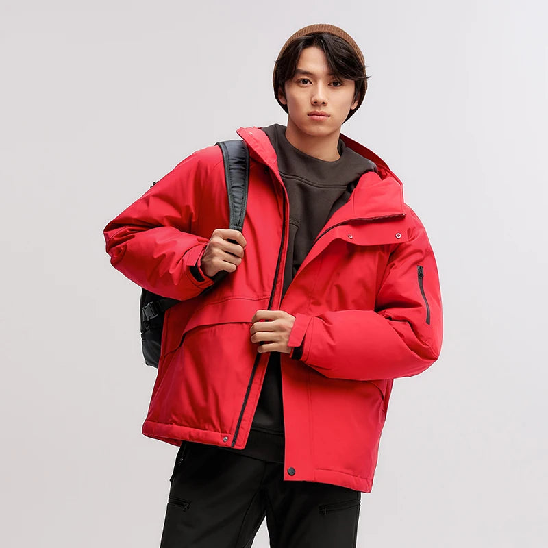Semir Down Jacket Men Mid-Length 2026 Winter New RainproofStain-ResistantOil-Proof Windproof Loose Hooded Versatile Down Jacket