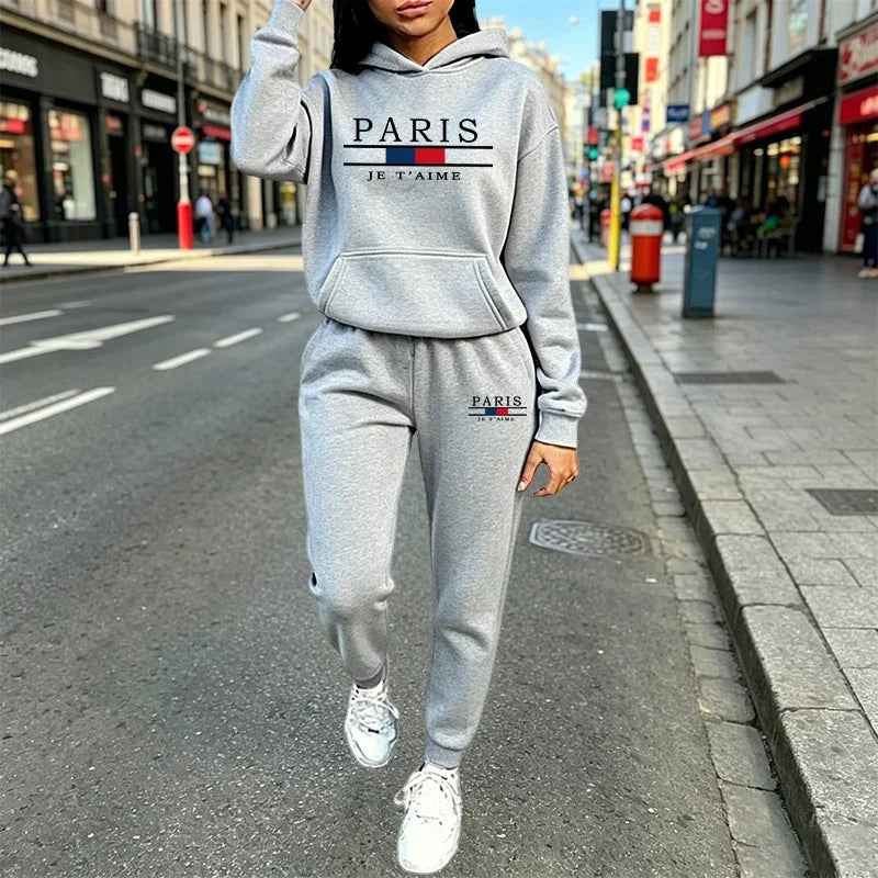 Hot Sales Women's Outfits 2026 Casual Hooded Sweatshirt Suit Outdoors Sports Jogging Clothing AutumnWinter Warm Woman Pants Sets