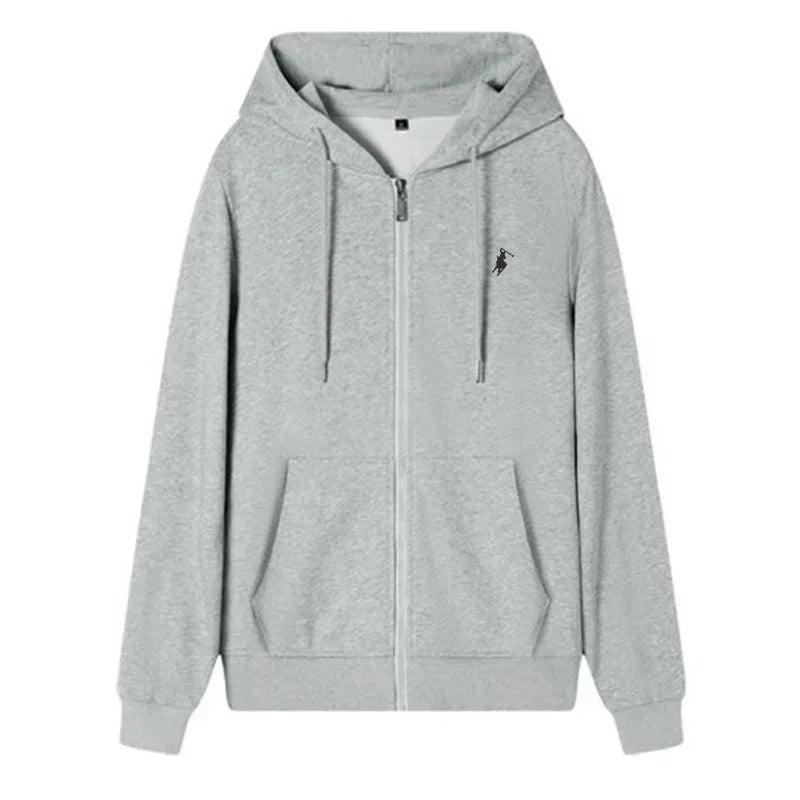 Men's new spring style zipper hooded sweatshirt, fashionable outdoor jogging windproof men's and women's casual sports shirt - ATFH