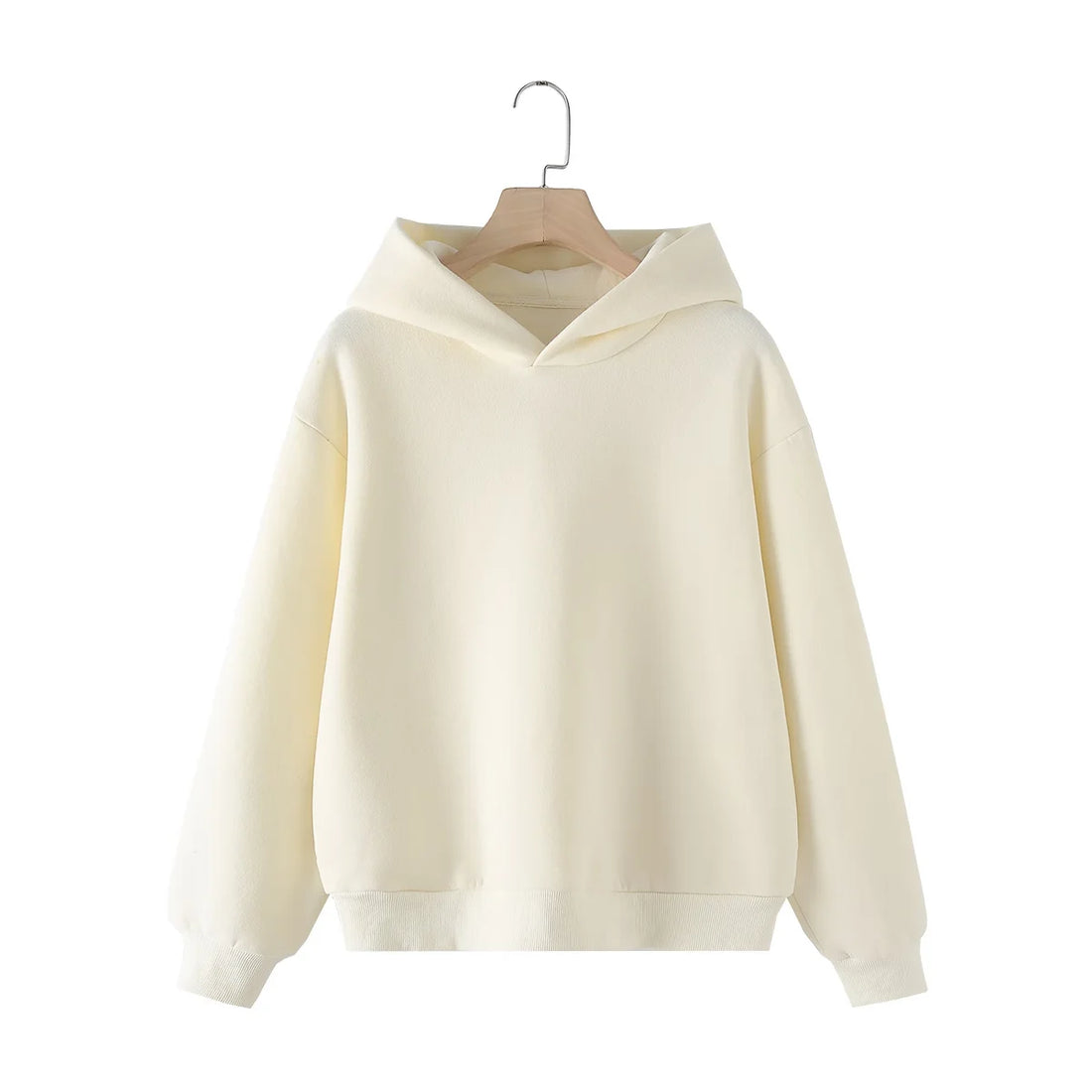 HH Trendy Solid Sweatshirt Set For Women Long Sleeves Causal Hooded Sweatshirt+Drawstring High Waist Straight Pants