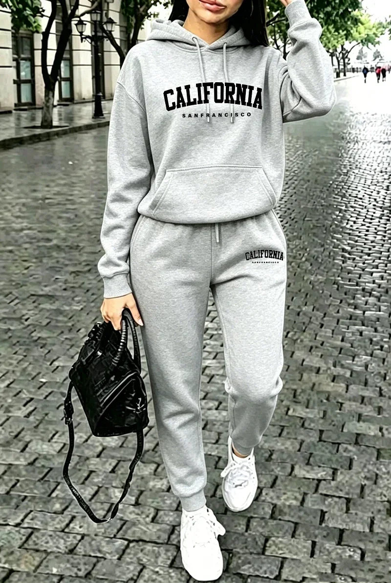 Womens Tracksuit Printing Casual Hooded Sweatshirt Sportswear Outdoors Sports Jogging Clothing Fashion Single Item Hoodie Pants