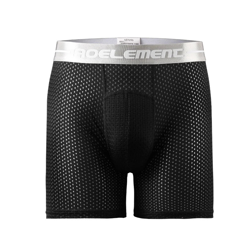 5-Pack of Ice Mesh Sports Underwear for Men, Anti-Wear Leg Running, Five-Point Extended Fitness Anti-Wear Crotch Extended Boxer