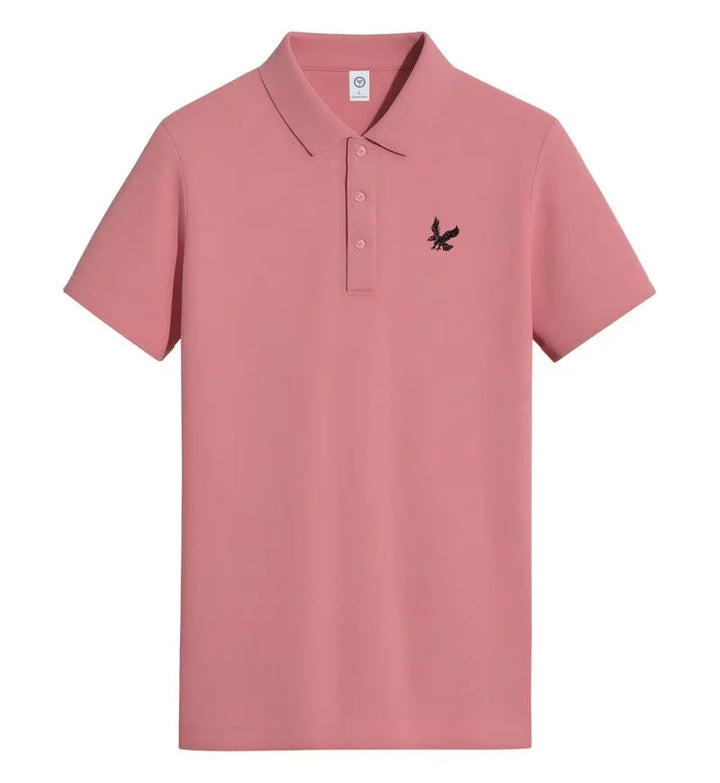 Men's fashionable high-end collar short sleeved T-shirt breathable polo shirt summer business trend T-shirt top