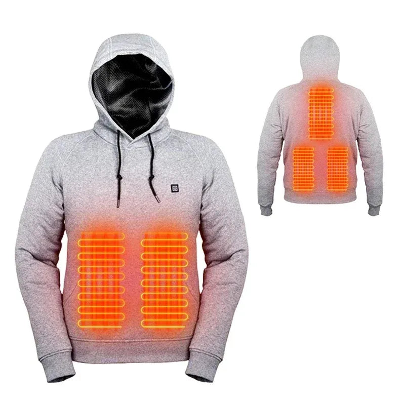 MinSu Heated Hoodies Sweaters Men Women Winter Warm Clothes Heat Jacket Heating Sportswear Heating Hoodies - ATFH