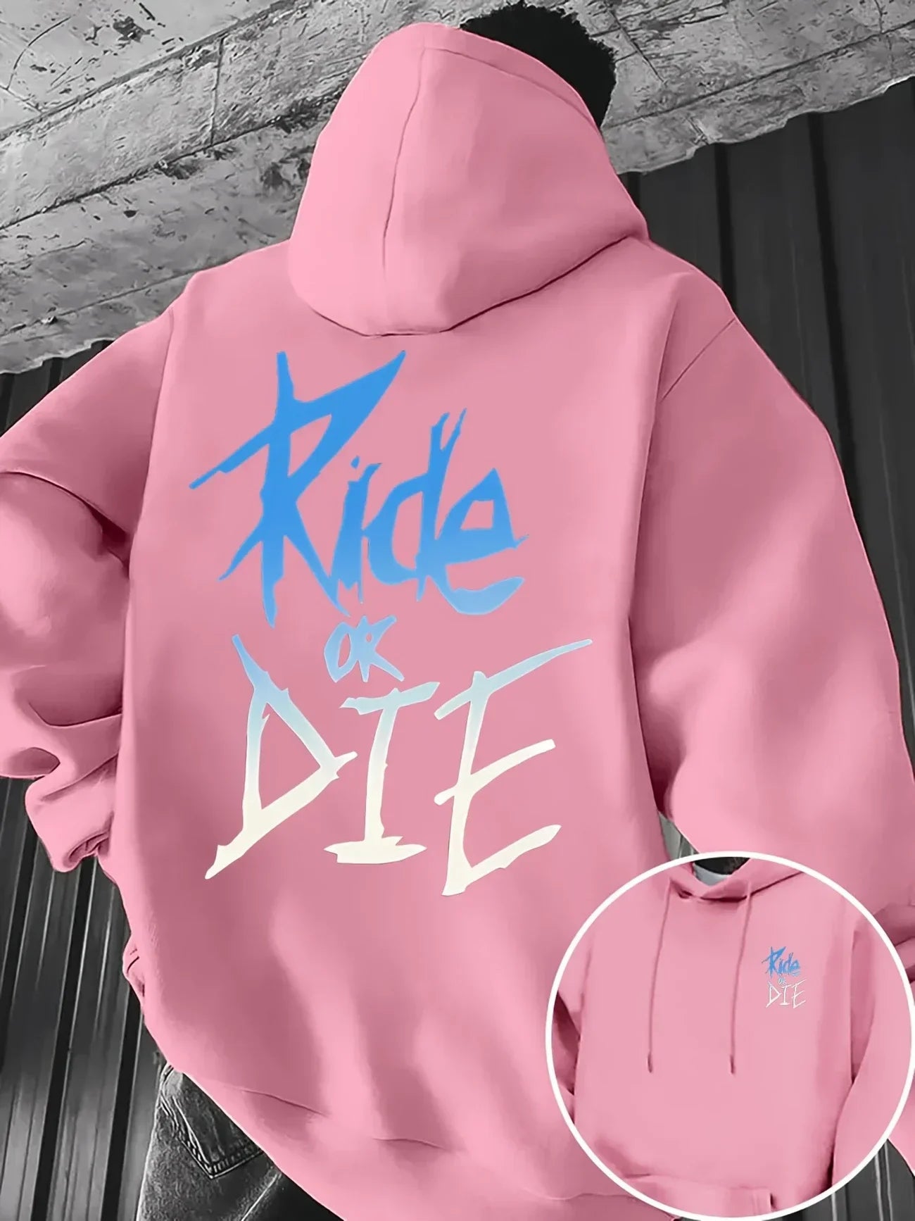 Ride or Die Graffiti Print Street Men Women Hoodie Casual Fashion Trend Loose Sport Autumn Winter Fleece Sweatshirt Clothing Top