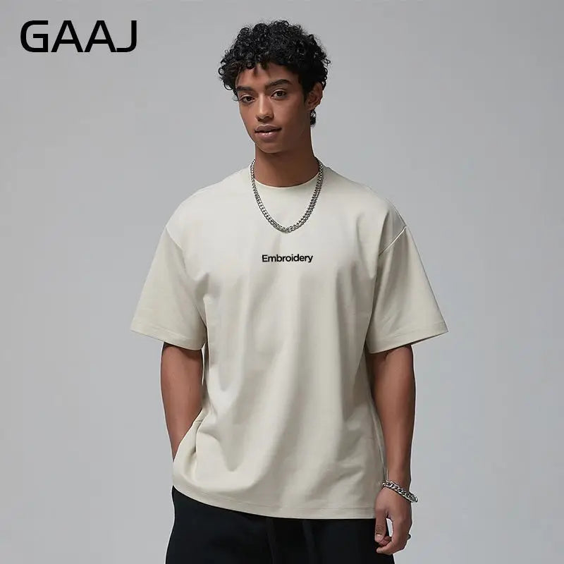 Embroidery Custom Premium T shirt 230gsm 100% Cotton,DIY Customize Text Logo Tee,Dropshipping Fashion Brand Men Women Clothing ATFH
