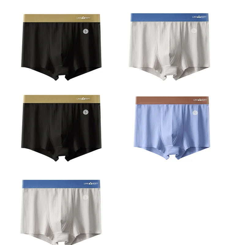 5 Pcs Men's Striped Funny Boxer Shorts Underwear Sexy Underpants Man Male Homme U Convex Shorts Lingerie Boxershorts  Panties