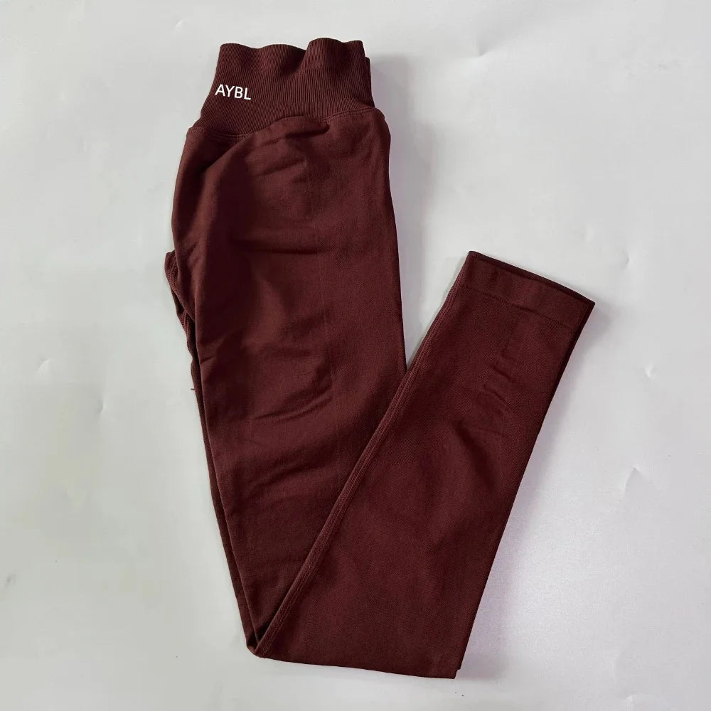 Fashion Yoga Leggings Women Seamless Sports Yoga Pants Low Ribbed Band Gym clothes Fitness Workout wear Scrunch Bum Tights - ATFH