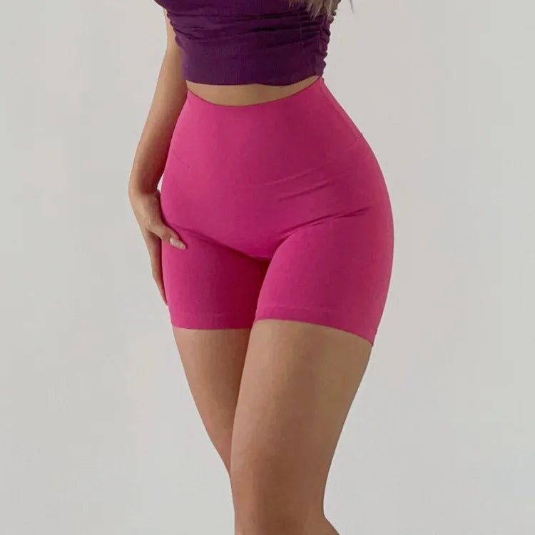 Yoga Suit Shorts Set Women's Summer Hip Lift High Waist Tight Running Fitness Cycling Pants Three-point Sports Medium Hot Pants