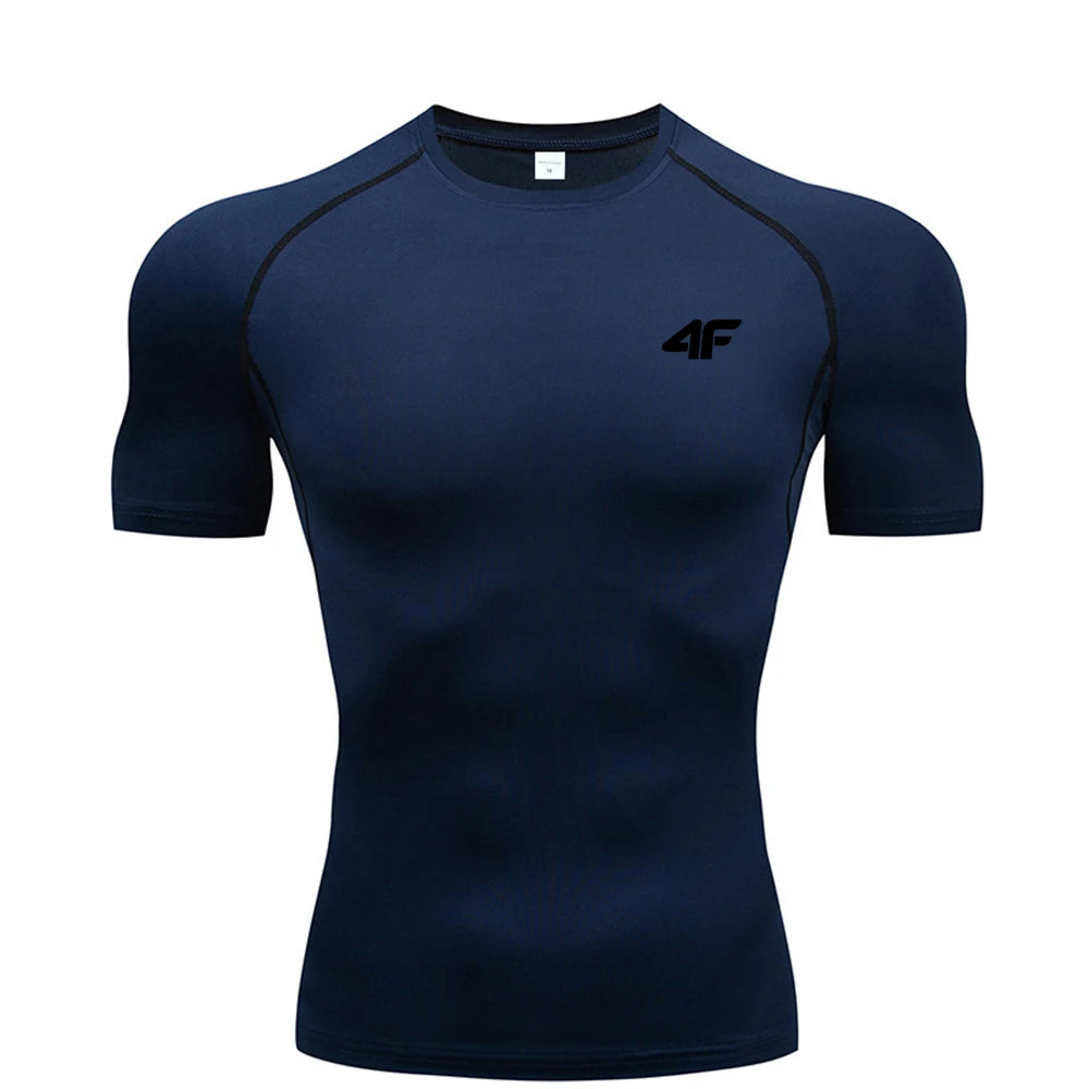 4F men's compression T-shirt fitness sports running T-shirt Rashgard top T-shirt quick drying short sleeved T-shirtS-3XL