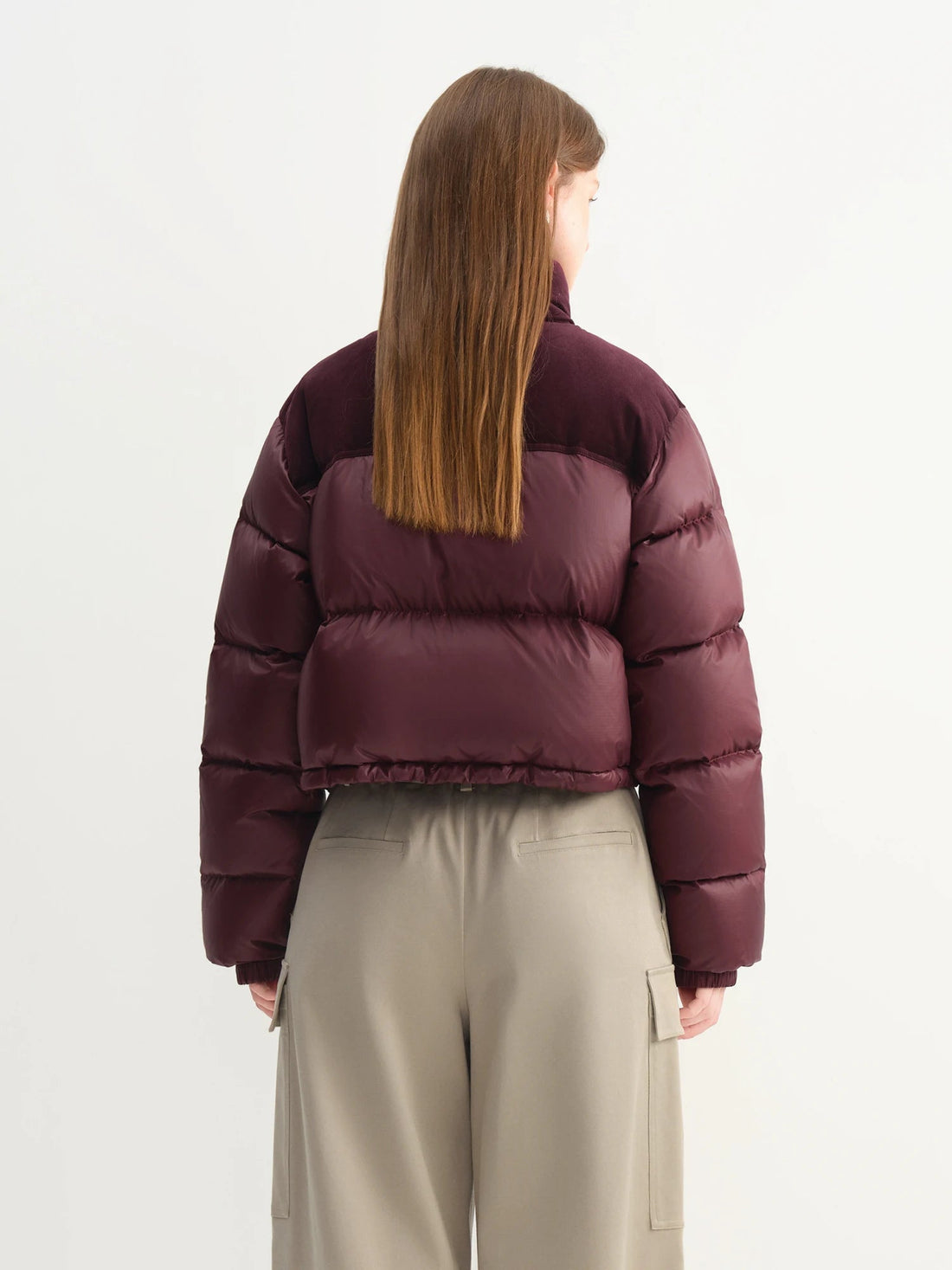 FSLE 2025 Winter Women's Short Puffer Coat - Color Block Design Stand Collar Thermal Insulated Jacket Comfort for Casual Warmth ATFH
