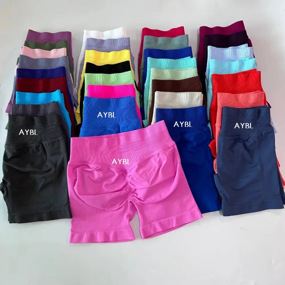 Yoga Shorts Fashion Low Waist Seamless Yoga Shorts Scrunch Bum Gym Shorts Women Workout Biker Stretch Fitness Shorts Tahsi Fashion House