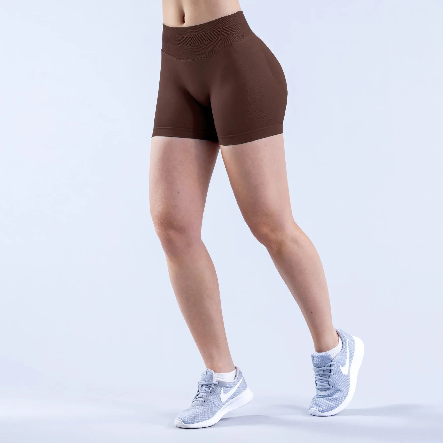 LOGO Tight High Waist Hip Lifting Yoga Pants Seamless Breathable Quick-drying Naked-feeling Sports Fitness Three-point Shorts
