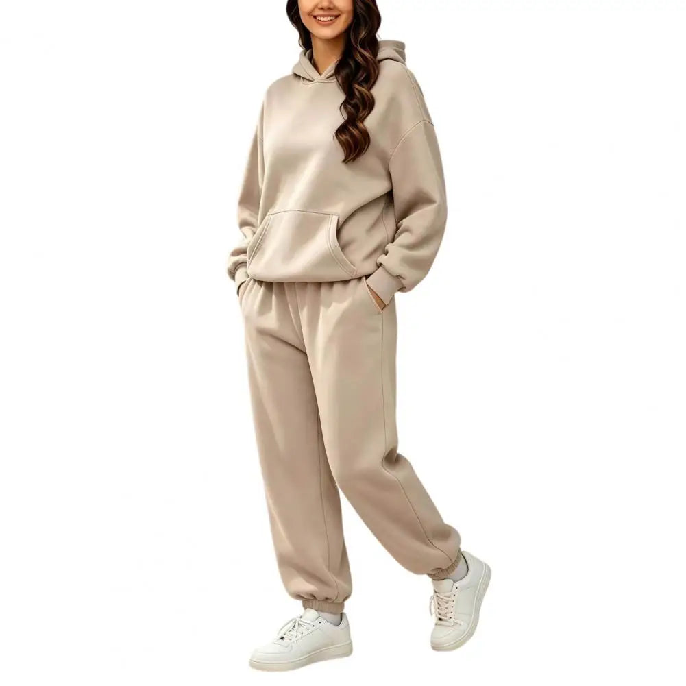 Women's Two Piece Tracksuit Set Long Sleeve Hoodie & High Waisted Joggers Sweatpants Sportswear Matching Outfit for Spring