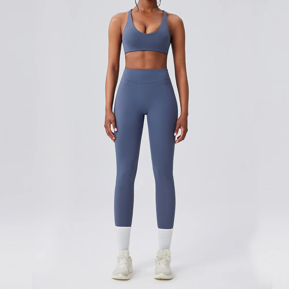 BIANHUI Women's Two Pieces Set Women Bra Shorts High Waist Quick Dry Running Fitness Sports Women's Tracksuit Female Clothing - ATFH