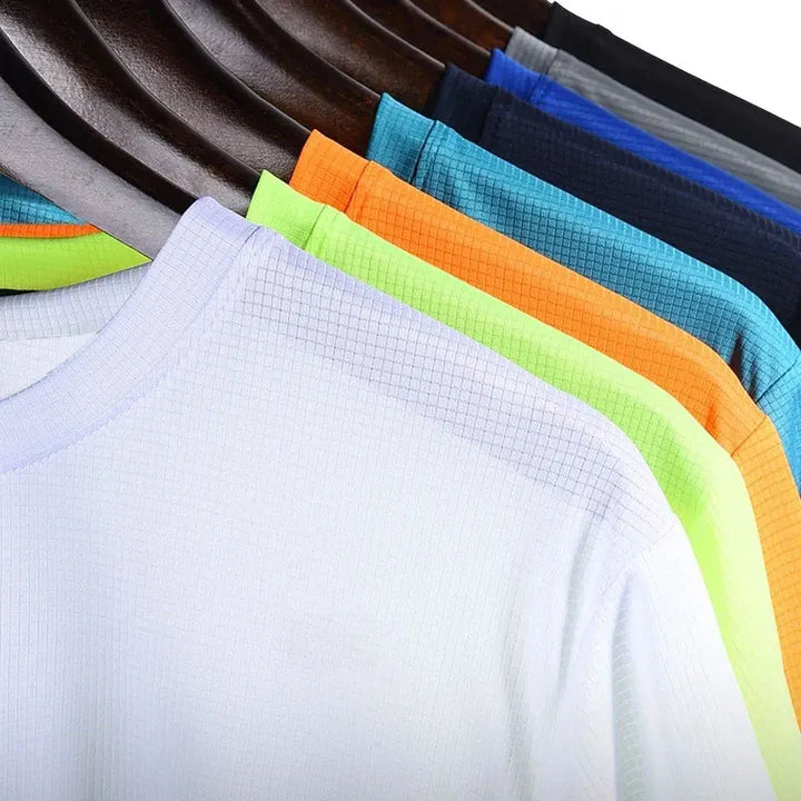Men's Quick Dry Short Sleeve Gym Running Moisture Wicking Round Neck T-Shirt Training Exercise Gym Sport Shirt Tops Lightweight