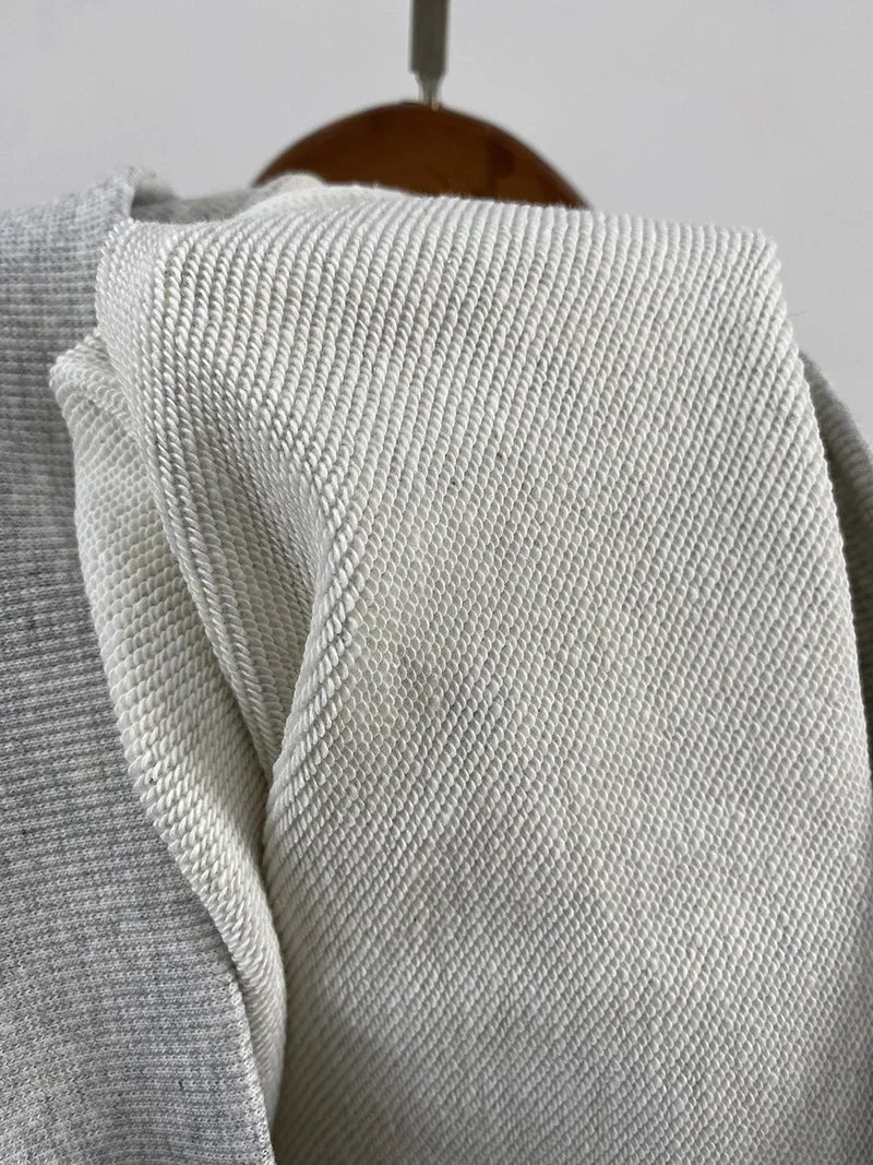 Letters Embroidery Women Cotton Gray Sweatshirts Spring New Stand Collar Ladies Long Sleeve Casual Sports Pullover Tops - ATFH