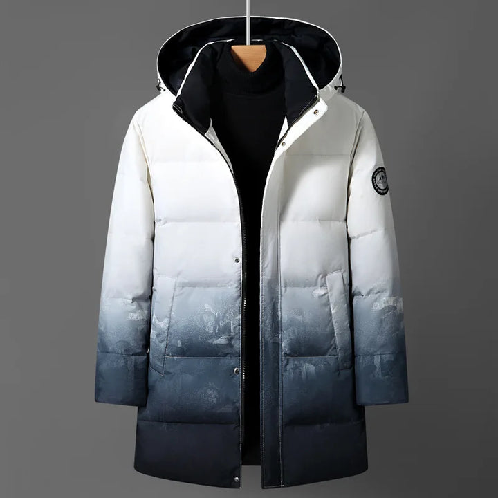 Luxury Men's Winter Padded Jackets Man Down Coats Parka White Goose Down Jacket Clothes Hooded Long Padding Puffer Jcket HXY299