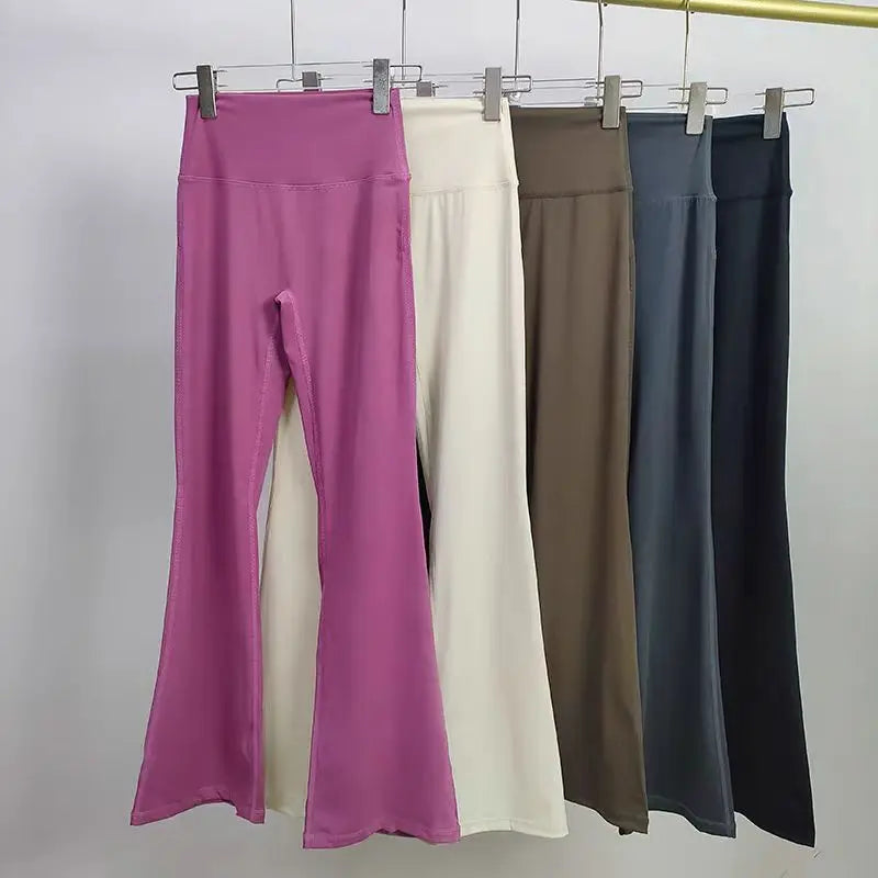 High-Waist Flared Yoga Leggings for Women High-End Wide-Leg Breathable Gym Casual Sports Bottoms ATFH