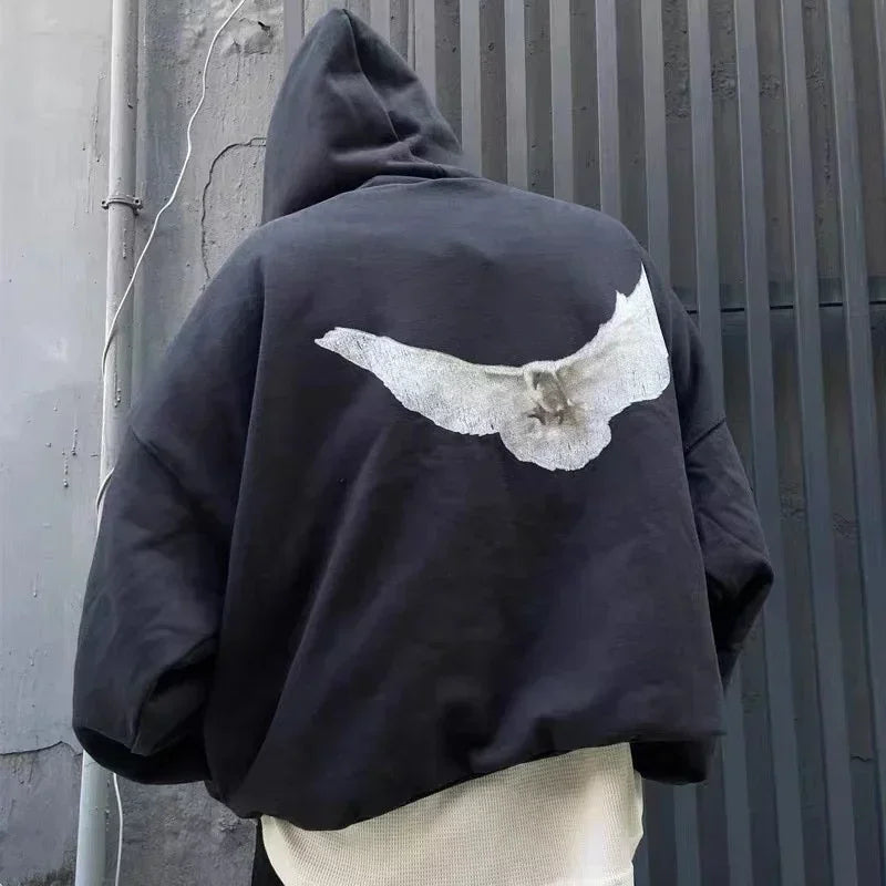 Double Layer Heavy Fabric YZY Kanye West Hoodie Men Women 1:1 Best Quality Dove Print Season 6 Oversized Pullover - ATFH