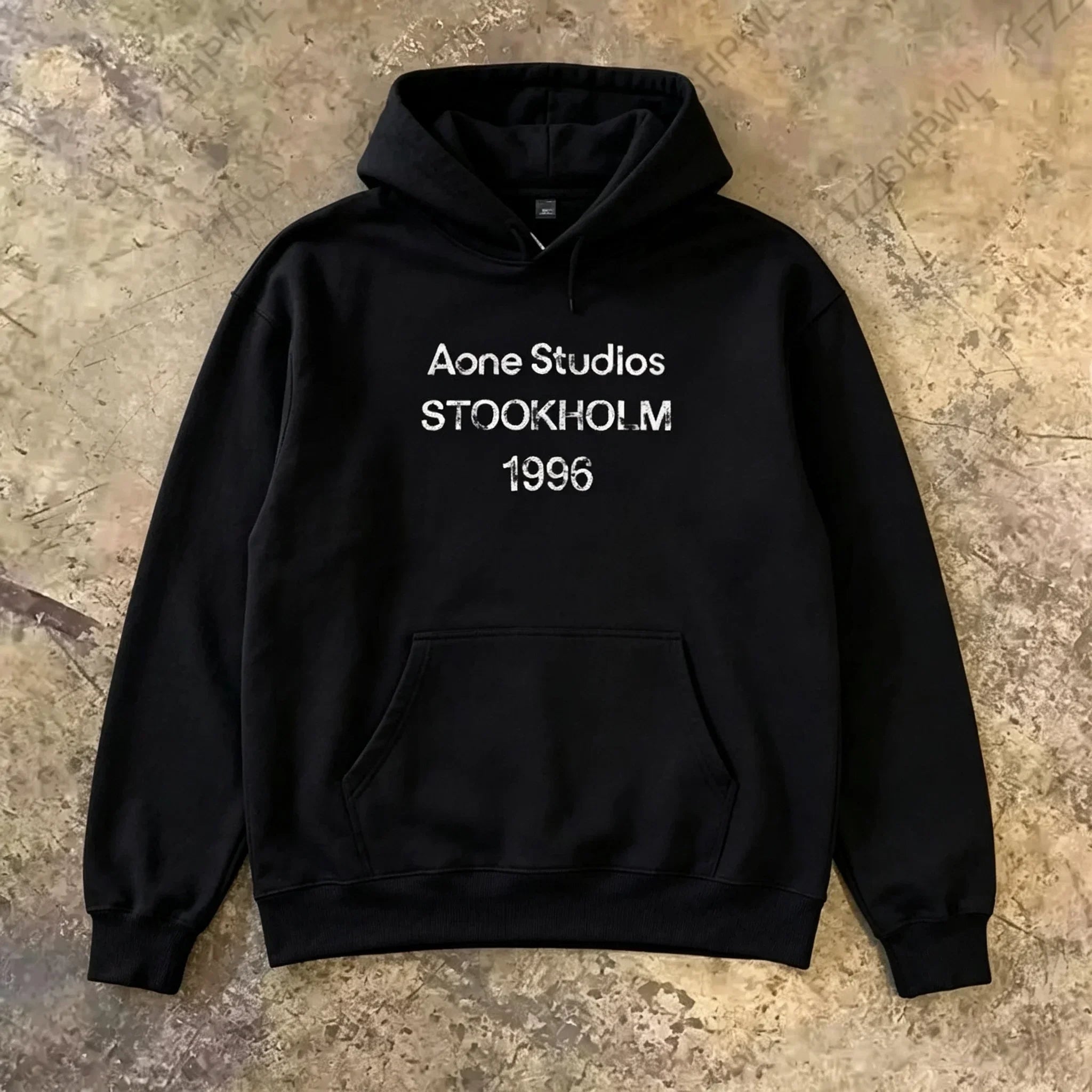 2026 Retro letter print hooded sweatshirt suitable for both men and women. Letter print sporty casual street style loose top.