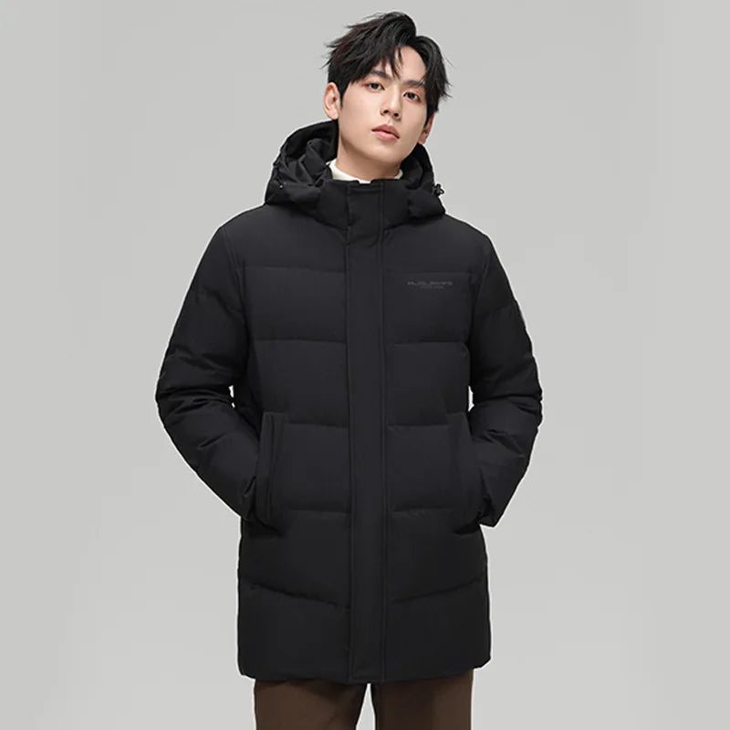 Men's Winter Down Jacket Coats Parka Clothes Warm Hooded Puffer Jacket Brand Luxury Padding Thick Short Padded Jacket HWY288