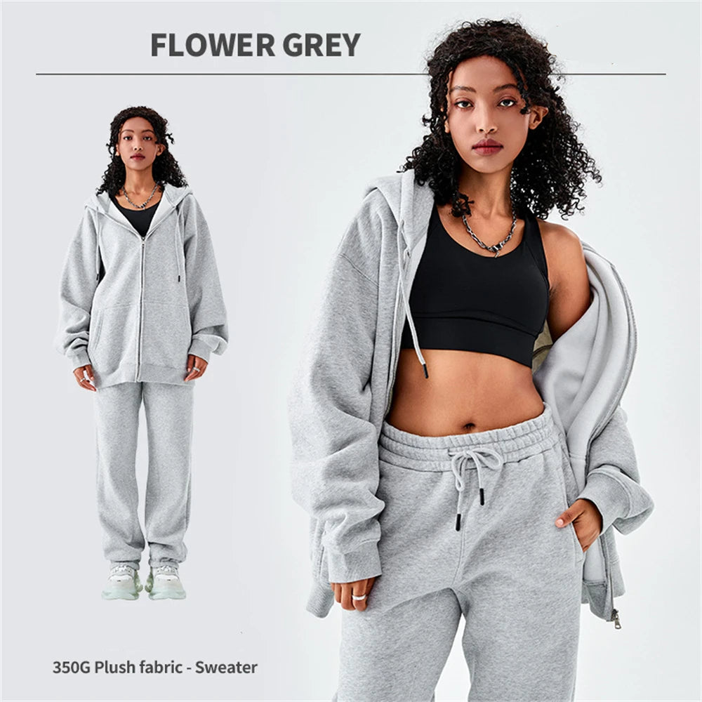 ZODF Basic Winter Men Fleece Zipper Hoodies Unisex Casual Loose 350gsm Warm Solid Hooded Sweatshirts Coats 18 Colors HY0726 - ATFH