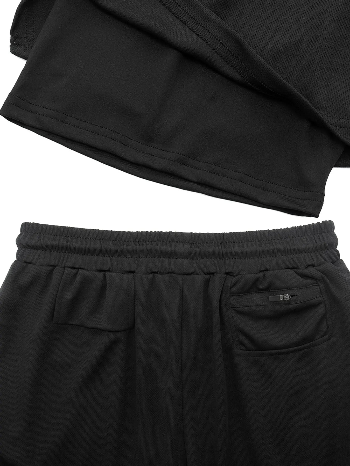 2-in-1 Men's Performance Running Shorts - Moisture-Wicking, Compression Support With Secure Zipper Pocket For Gym & Training