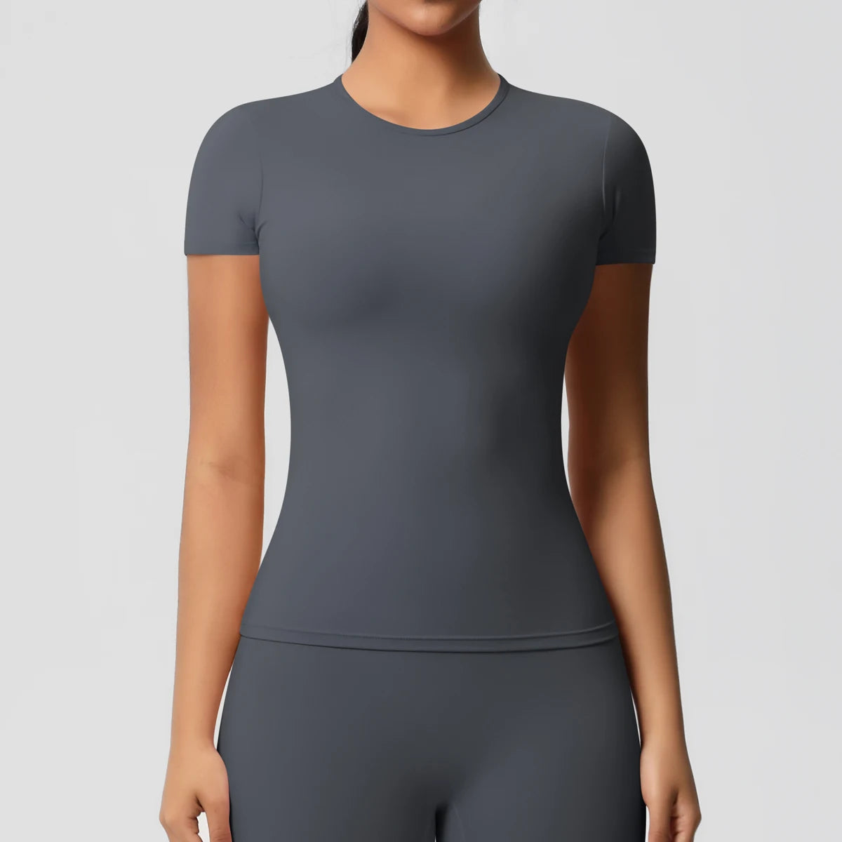 Workout Dry Fit Breathable High Elastic Sports Top Gym Fitness Wear T-shirt Women Casual Outdoor Top - ATFH