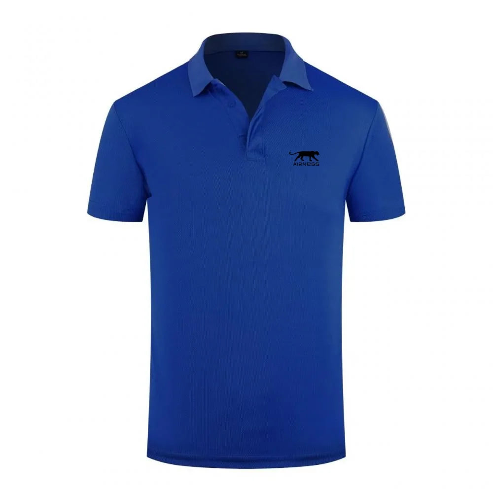 New Men's Short Sleeve Polo Shirt Summer Breathable Casual Golf T-Shirt Solid Color Quick Dry Lightweight Business Casual To