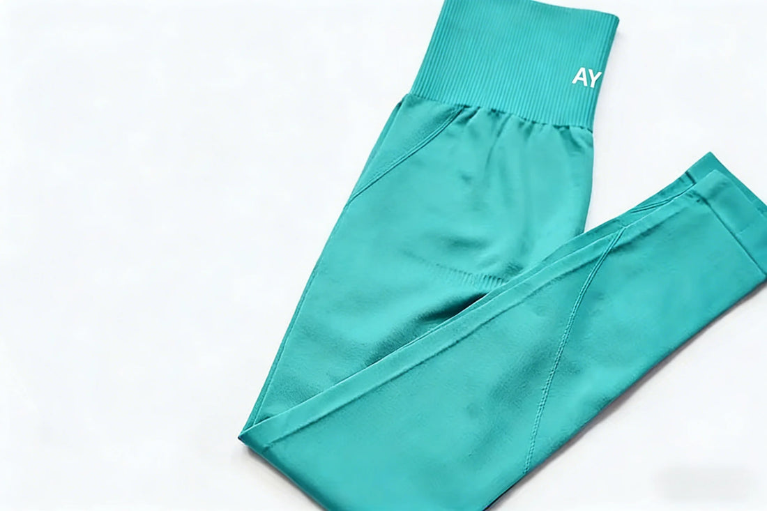 AYBL New Release Women‘s Low Ribbed Band Scrunch Seamless Yoga Pants Gym Leggings Fitness Sweat Wicking Stretch Workout Tights - ATFH